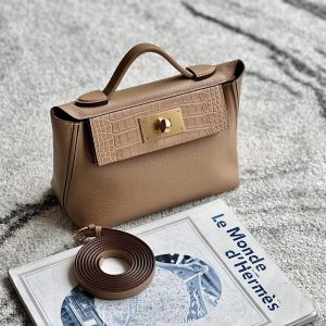 2424 Mini 21 Alligator,Evercolor And Swift Chai (0M) Gold Hardware