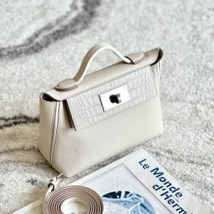 2424 Mini 21 Alligator,Evercolor And Swift Beton (8L) Palladium Hardware