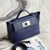 2424 Mini 21 Alligator,Evercolor And Swift Blue Saphir (73) Palladium Hardware
