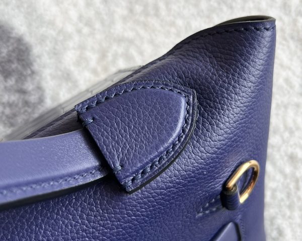 2424 Mini 21 Alligator, Evercolor And Swift Blue Saphir (73) Gold Hardware - Image 7