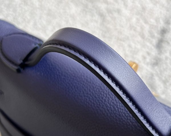 2424 Mini 21 Alligator, Evercolor And Swift Blue Saphir (73) Gold Hardware - Image 6